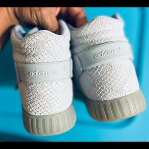 Adidas light blue suede shoes